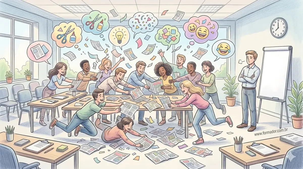 Ilustração da Dinâmica A Colagem - Objetivos: Comunicar uma mensagem de maneira cri...