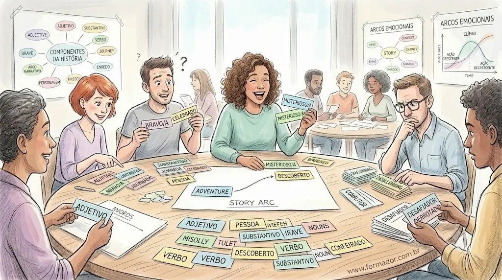 Ilustração da Dinâmica Historia Substantivada - Objetivos: Proporcionar um momento de descontraç...