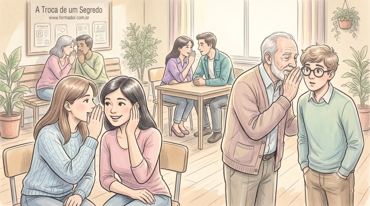 Ilustração da Dinâmica A Troca de um Segredo - Objetivos: Compartilhar a importância de levarmo...
