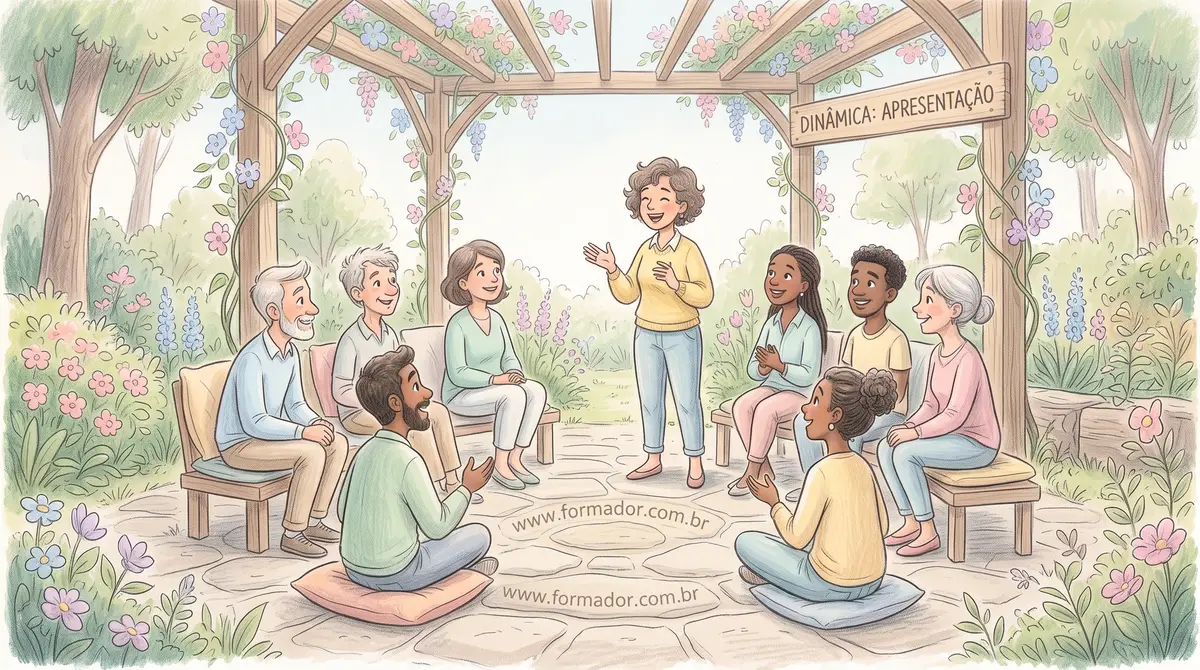 Ilustração da Dinâmica Apresentação - Objetivos: Facilitar a apresentação de um grupo ...